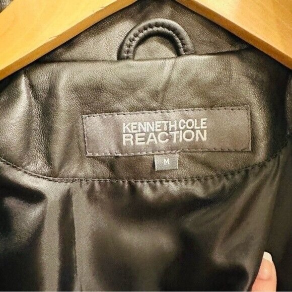 Kenneth Cole Genuine Lambskin Leather Jacket, Moto Racer Jacket-GD16 Size Medium - Picture 9 of 12